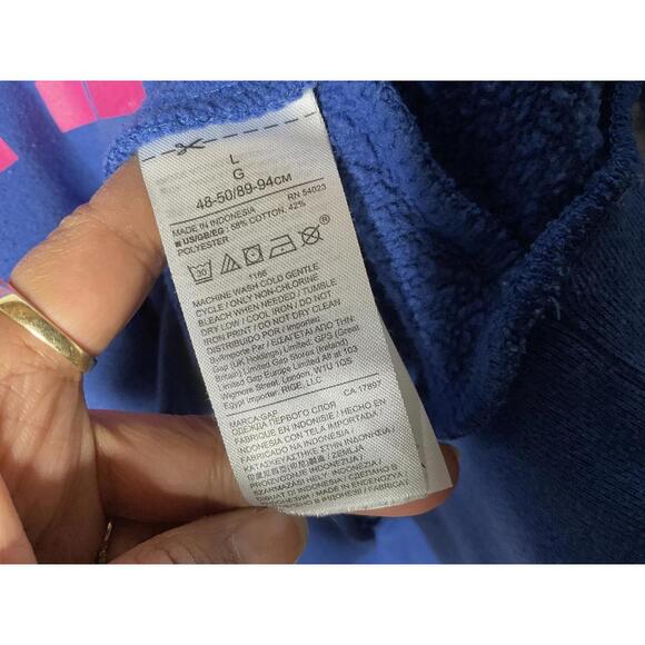 < GAP Blue Logo Oversized Crewneck Sweatshirt > - Picture 4 of 5